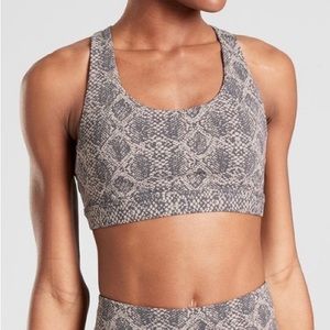 Athleta A-C Ultimate Snakeskin Sports Bra Supersonic Quail Medium